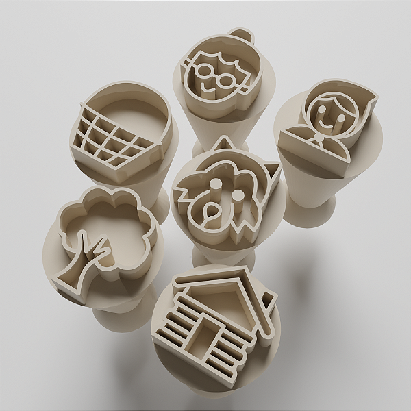 Kit com 06 Carimbos para docinhos/brigadeiro - Chapeuzinho Vermelho 2