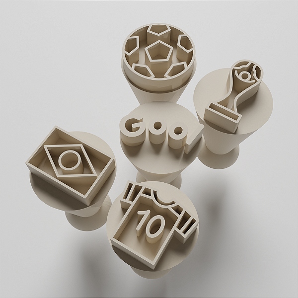 Kit com 05 Carimbos para docinhos/brigadeiro - Copa do Mundo