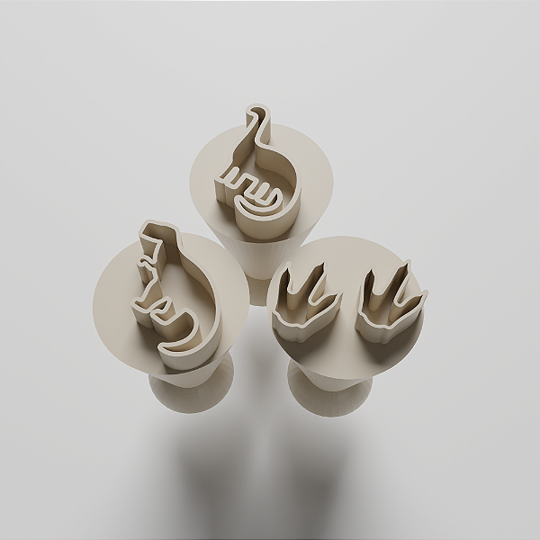 Kit com 03 Carimbos para docinhos/brigadeiro - Dino 1