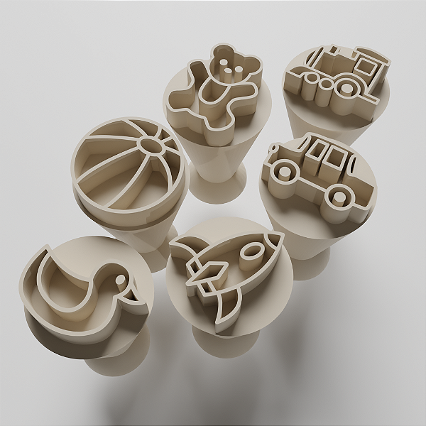 Kit com 06 Carimbos para docinhos/brigadeiro - Fabrica de Brinquedos