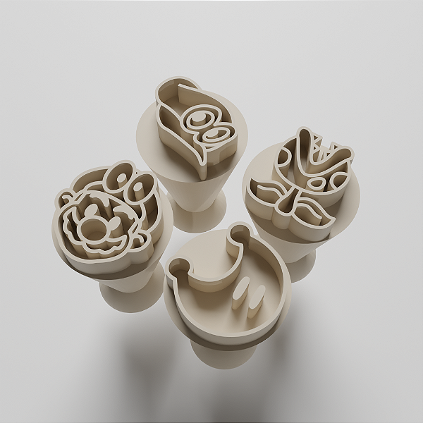 Kit com 04 Carimbos para docinhos/brigadeiro - Super Mario Odyssey