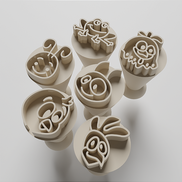 Kit com 06 Carimbos para docinhos/brigadeiro - Galinha Pintadinha 2