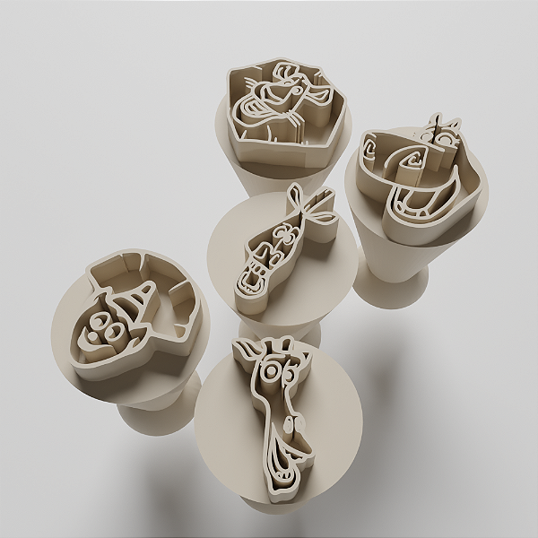 Kit com 05 carimbos para docinhos/brigadeiro - Madagascar