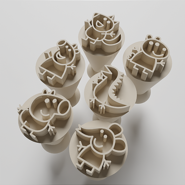 Kit com 06 Carimbos para docinhos/brigadeiro - Peppa Pig 2