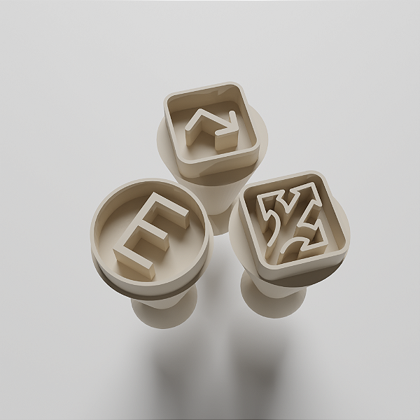 Kit com 03 Carimbos para docinhos/brigadeiro - Sinalização 2