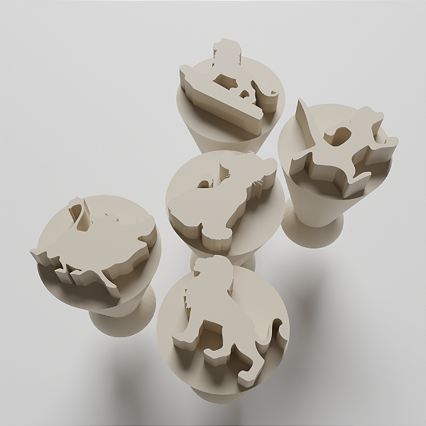 Kit com 05 Carimbos para docinhos/brigadeiro - Silhueta Rei Leão