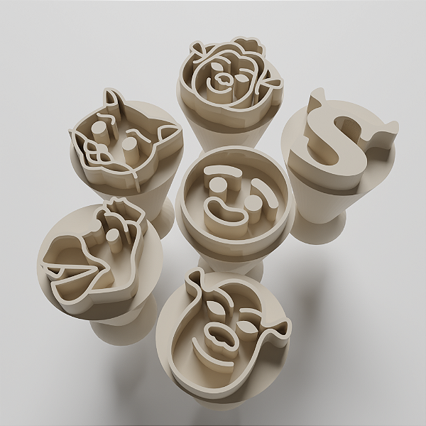 Kit com 06 Carimbos para docinhos/brigadeiro - Shrek 2