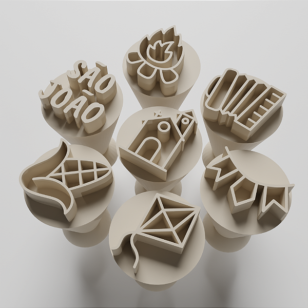 Kit 07 carimbos para brigadeiro, doce, docinhos de ninho - São João