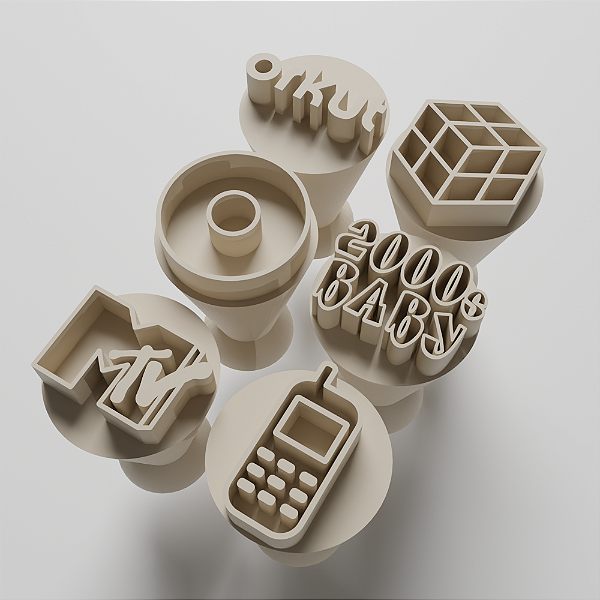 Kit com 6 Carimbos para docinhos/brigadeiro - Anos 2000