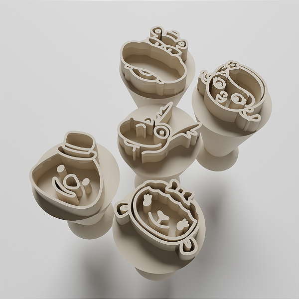 Kit com 5 Carimbos para docinhos/brigadeiro - Doutora Brinquedo