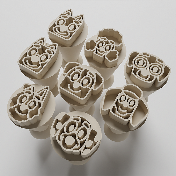 Kit com 8 Carimbos para docinhos/brigadeiro - Bluey 3