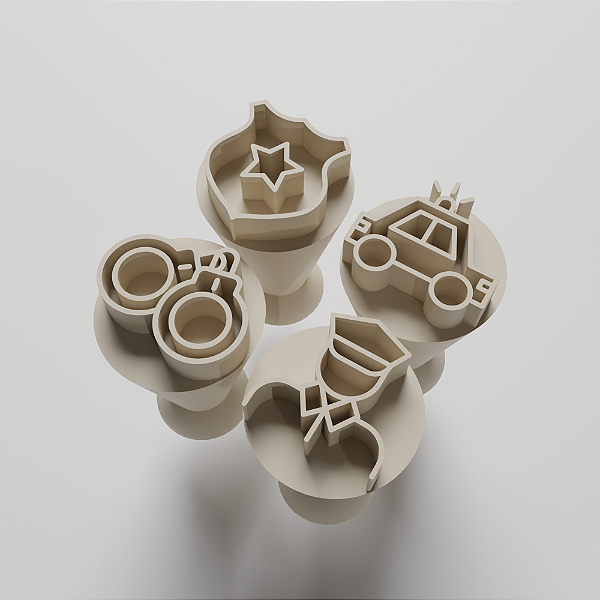 Kit com 4 Carimbos para docinhos/brigadeiro - Policia