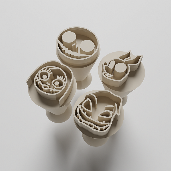 Kit com 4 Carimbos para docinhos/brigadeiro - Estranho Mundo de Jack