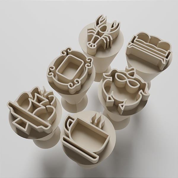 Kit com 06 Carimbos para docinhos/brigadeiro - Friends 2