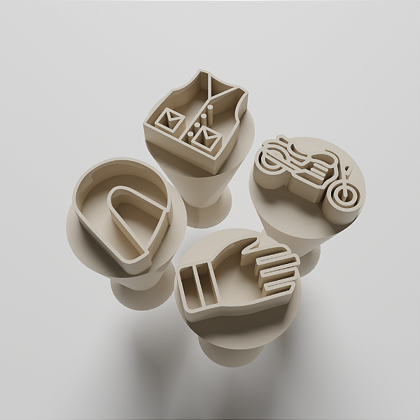 Kit com 4 Carimbos para docinhos/brigadeiro - Moto Clube