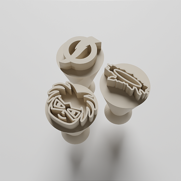 Kit com 3 Carimbos para docinhos/brigadeiro - Super Choque