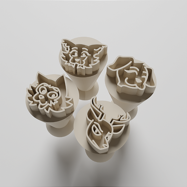 Kit com 4 Carimbos para docinhos/brigadeiro - Beastars