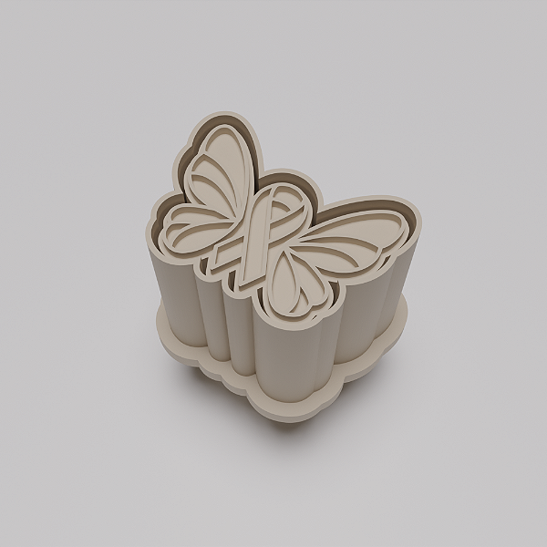 Ejetor e modelador de docinhos/brigadeiro - Borboleta Laço Outubro Rosa
