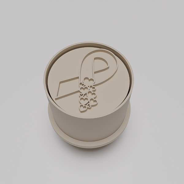 Ejetor e modelador de docinhos/brigadeiro - Laço Outubro Rosa com Corações