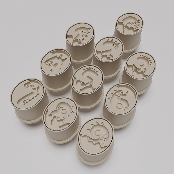 Ejetor e modelador de docinhos/brigadeiro - Números nos Ovos de Dino