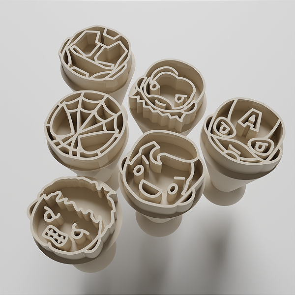 Kit 06 Carimbo para doces/brigadeiro - Heróis 3