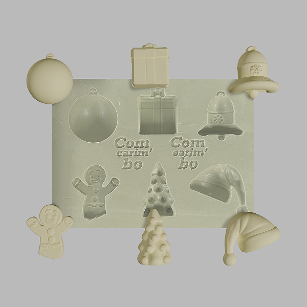 Molde de Silicone 8x6 cm Confeitaria/Artesanato – Natal