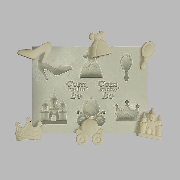 Molde de Silicone 8x6 cm Confeitaria/Artesanato – Acessórios Princesas