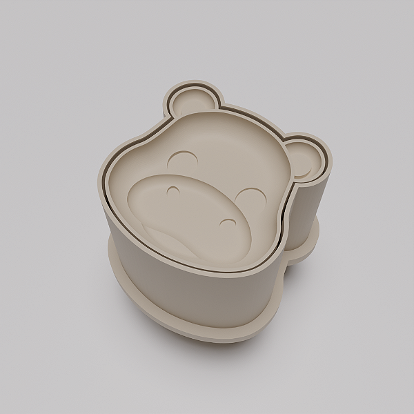 Ejetor e modelador de docinhos/brigadeiro - Hipopótamo modelo com Profundidade