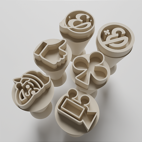 Kit com 6 Carimbos para docinhos/brigadeiro - Enaldinho Youtuber