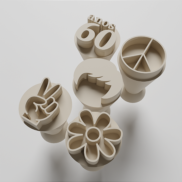 Kit Carimbo para doces/brigadeiro - Anos 60