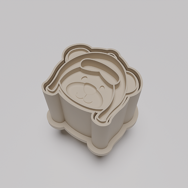 Ejetor e modelador de docinhos/brigadeiro - Ursinho Aviador modelo com profundidade