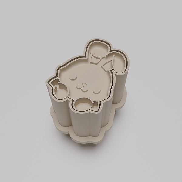 Ejetor e modelador de docinhos/brigadeiro - Coelho 2 Páscoa modelo com Profundidade