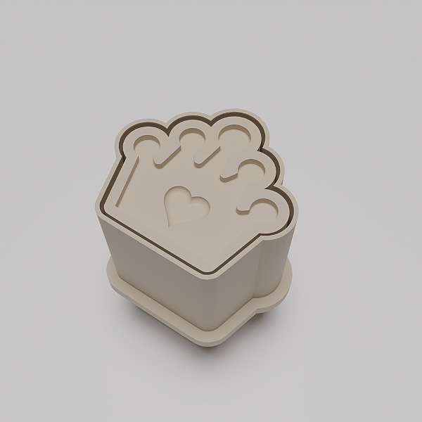 Ejetor e modelador de docinhos/brigadeiro - Coroa com Coração