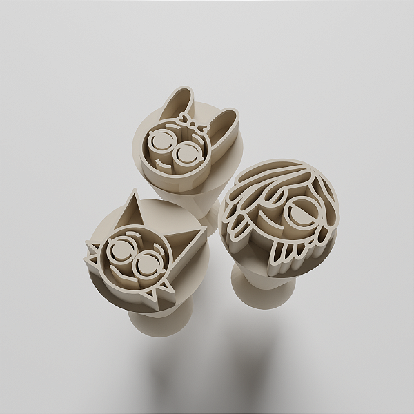 Kit com 03 Carimbos para docinhos/brigadeiro - Sprunki Game 2