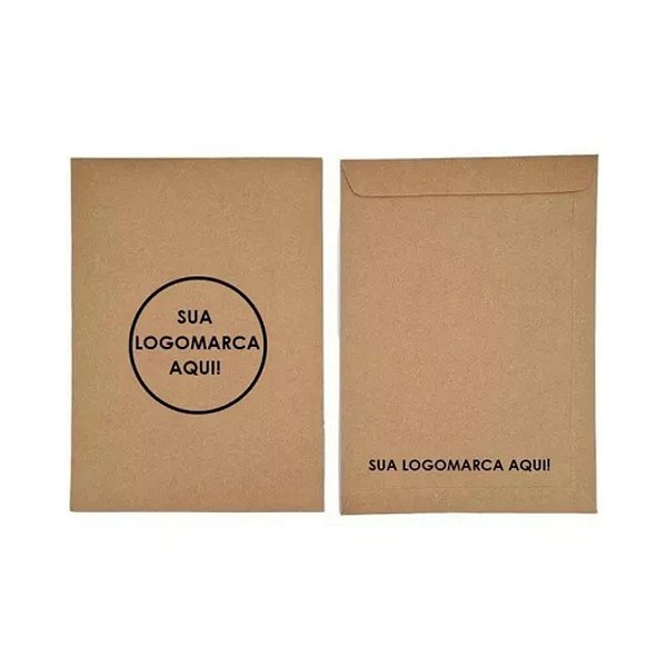 100 Envelopes Kraft Personalizado Pardo Natural A4