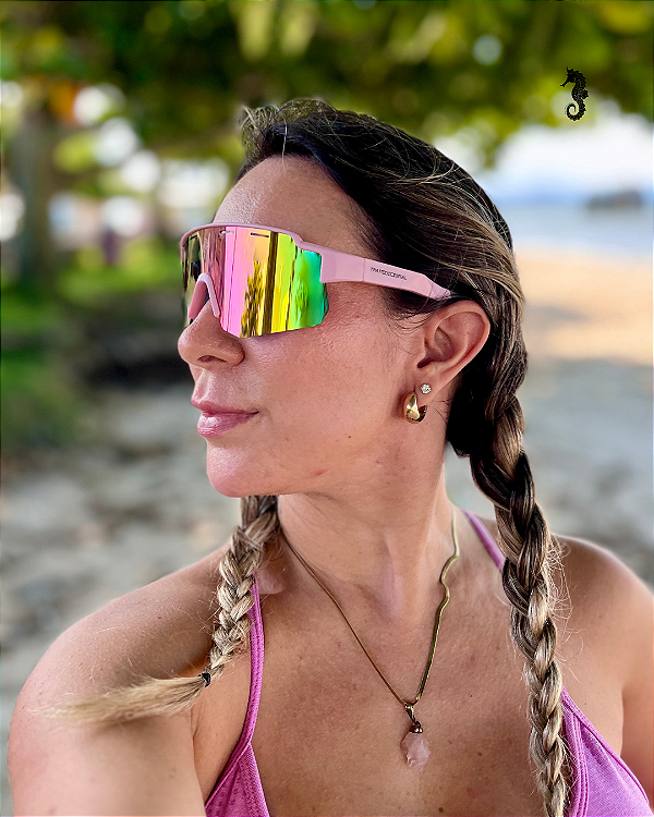 Óculos de Sol Aurora Rosa c/ Rosa Camaleão (Unissex)
