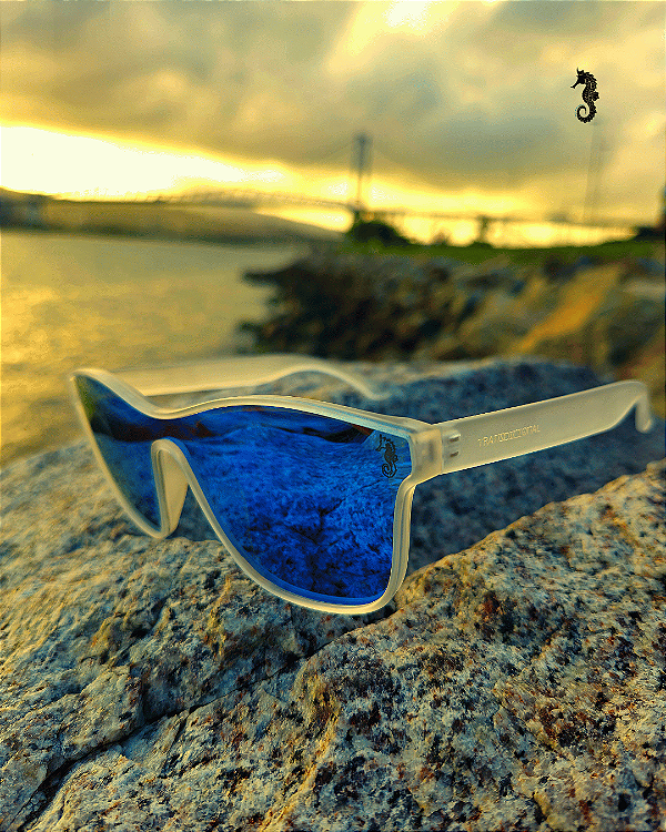 Óculos de sol Velocity Transparente Fosco c/ Azul (Unissex)