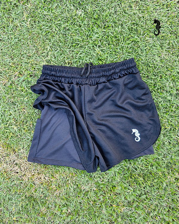 Shorts Fênix 2 em 1 Poliamida + Elastano Preto