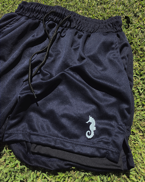 Short Titan 2 em 1 - Dryfit e Microfibra Marinho
