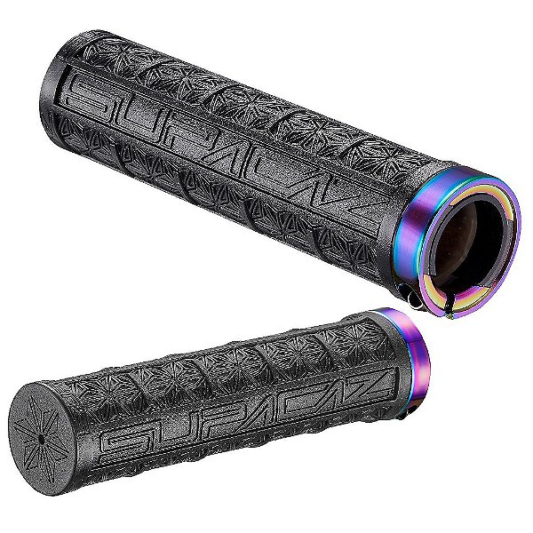 Manopla para Guidão de Bicicleta Grizips Preto com Oil Slick Gr-37