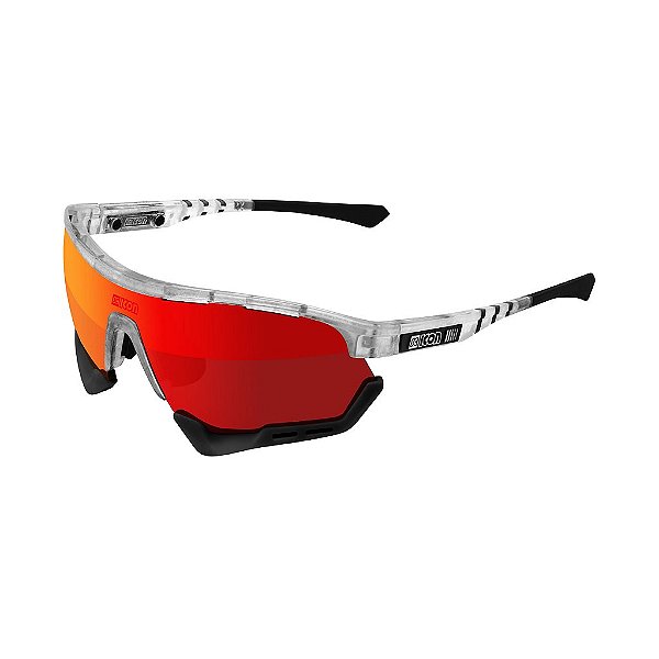Óculos Scicon Aerotech Branco Gelo Lente Vermelha