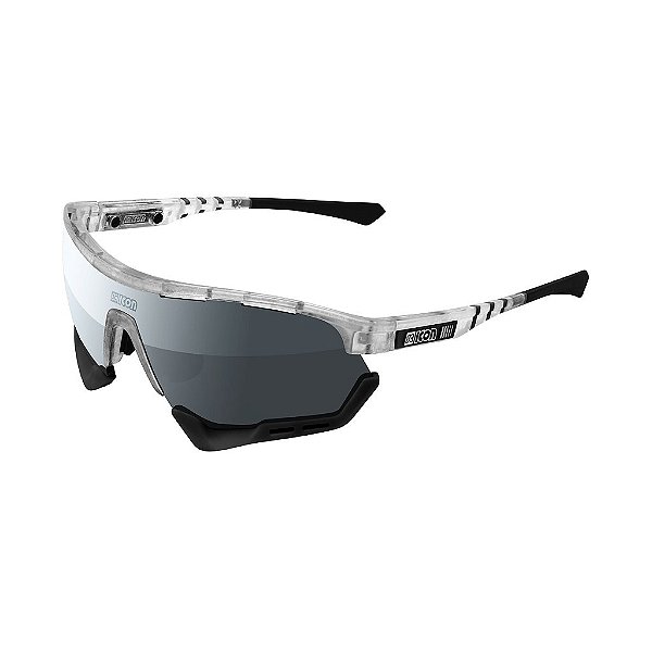 Óculos Scicon Aerotech Branco Gelo Lente Prata