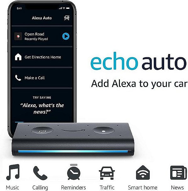 Amazon Echo Car Auto Tenha Alexa No Carro Veiculo Com Bluetooth