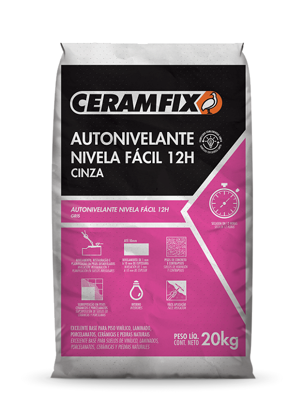 Autonivelante Ceramfix - Nivela Fácil 12h - Cinza - 20kg