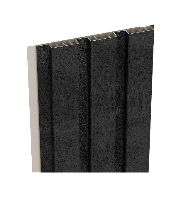 Painel Ripado Externo - Arquitech - Crossout Force - Ebony - 20mm - 3,20x 20cm