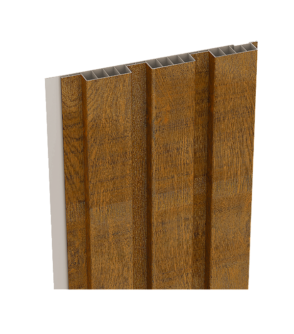 Painel Ripado Externo - Arquitech - Crossout Force - Red Wood - 20mm - 3,20x 20cm