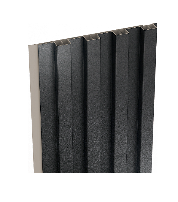 Painel Ripado Externo - Arquitech - Crossout Shield - Metallic Black - 20mm - 3,20x 20cm