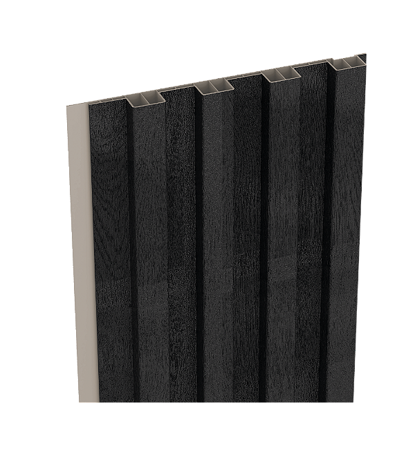 Painel Ripado Externo - Arquitech - Crossout Shield - Ebony - 20mm - 3,20x 20cm