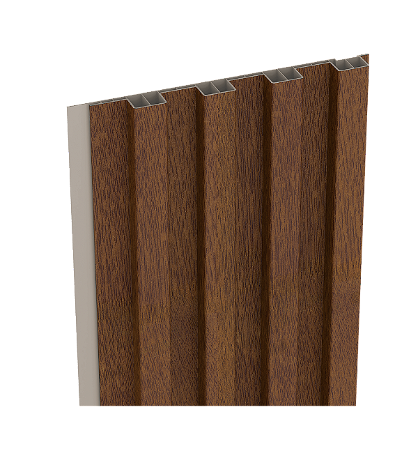 Painel Ripado Externo - Arquitech - Crossout Shield - Walnut - 20mm - 3,20x 20cm