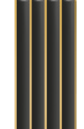 Painel Ripado - Arquitech - Crosswall  Ressonance - Preto Vulcano Gold - 8mm - 2,80x12cm